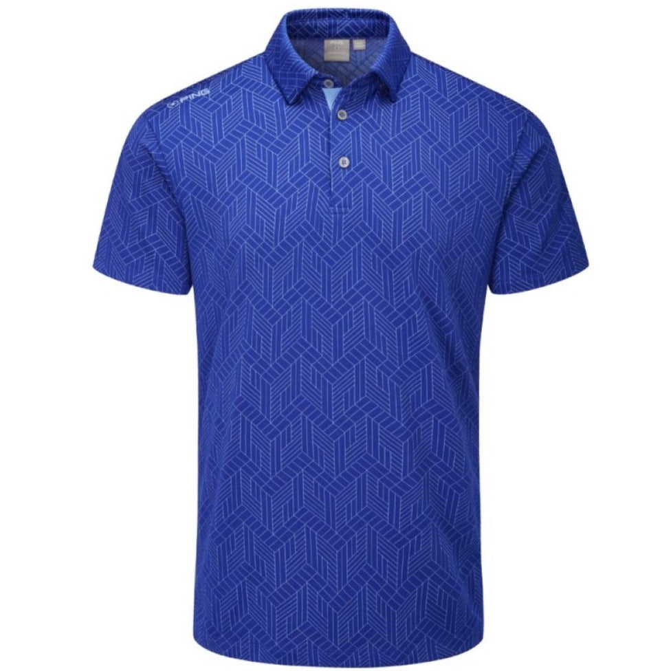 Ping Cubic Jacguard Polo Blue Surf Multi